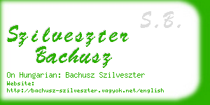 szilveszter bachusz business card